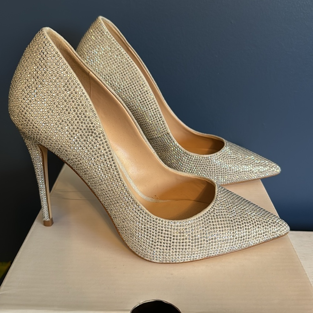 Aldo Kedaovia silver sparkle heels